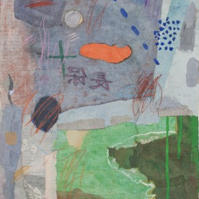 86 Liang Quan, “Chinese Album Group Painting No.2”, colors, rice paper collage, 45 x 35 cm, 1989