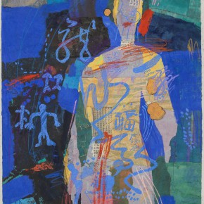 91 Liang Quan, “Son”, colors, ink, rice paper collage, 120 x 90 cm, 1989-1990