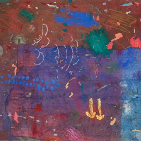 92 Liang Quan, “Untitled No.1”, colors, ink, rice paper collage, 50 x 60 cm, 1985