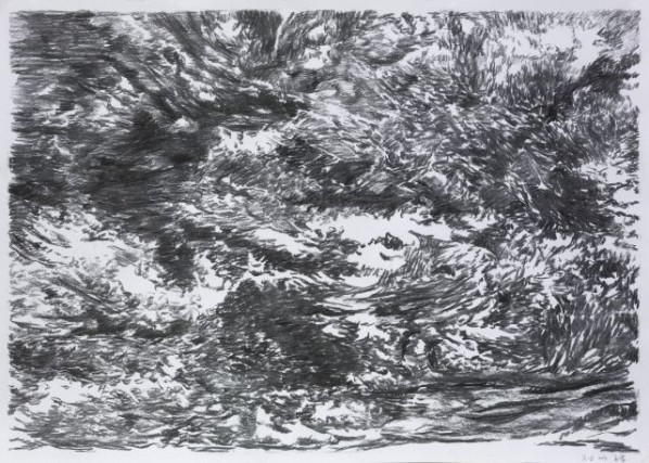 Meng Huang, Clouds 2, 2013; charcoal on paper, 77x109cm