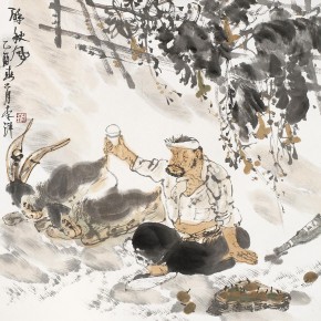 04 Li Yang, “Drunk in the Autumn Wind”, 68 x 68 cm, 2005