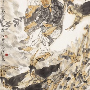 05 Li Yang, “The Drunken Shepherd Figure”, 136 x 68 cm, 2005