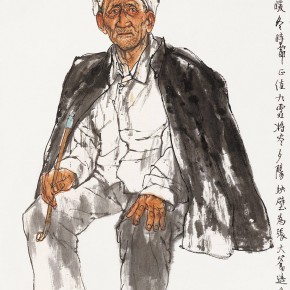 106  Li Yang, “The Sketch in the Class (Uncle Zhang from Hebei)”, 136 x 68 cm, 1995
