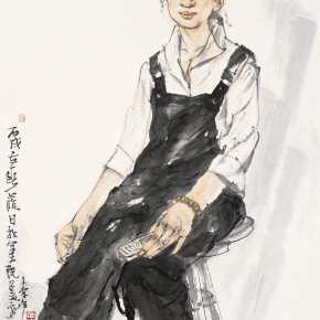 109 Li Yang, “The Sketch in the Studio”, 136 X 68 cm, 2006