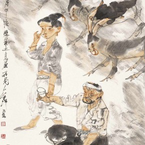 11 Li Yang, “Seemingly Drunken Figure”, 136 x 68 cm, 2005