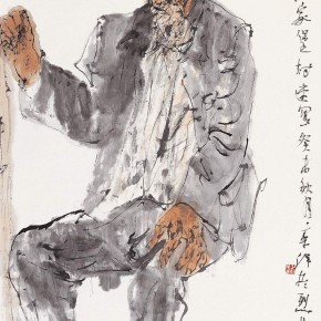 111 Li Yang, “The Sketch of Longzhong in Gansu”, 136 x 68 cm, 2003