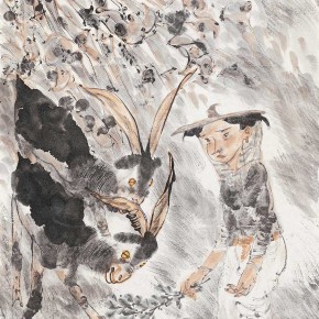 16 Li Yang, “Xintianyou, My Home Locates in Sanshilipu of Suide”, 136 x 68 cm, 2005