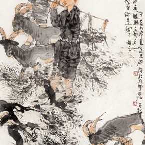 25 Li Yang, “The Goats and Sheep”, 136 x 68 cm, 2001