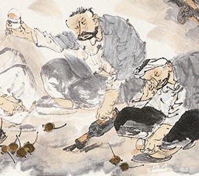 29 Li Yang, “Happy Autumn Figure”, 136 x 34 cm, 2006