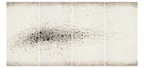 Wang Huangsheng, “Moving Visions Series No.80”, ink and wash on paper, 280 x 140 cm, 2013