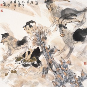42 Li Yang, “The Blue Flowers”, 68 x 68 cm, 2006
