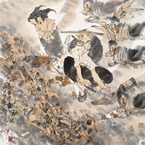 46 Li Yang, “Cool Autumn Wind in September”, 68 x 68 cm, 2006