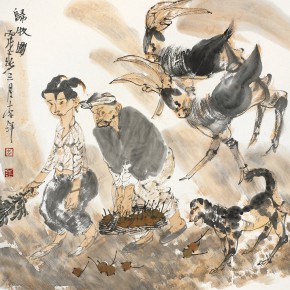 49 Li Yang, “Return from Herding Figure”, 68 x 68 cm, 2006