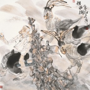 51 Li Yang, “Drinking Alone Figure”, 68 x 68 cm, 2006