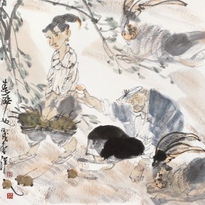 52 Li Yang, “Drunk in the Spring”, 68 x 68 cm, 2006