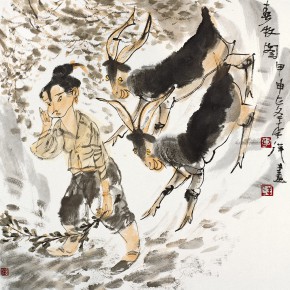 53 Li Yang, “Spring Herding Figure”, 68 x 68 cm, 2004