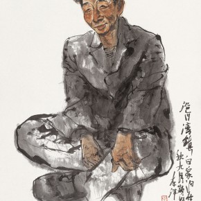 95 Li Yang, “The Secretary of Yanhewan Village”, 136 x 68 cm, 2003