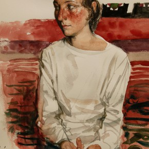 02 Li Xiaolin, “The Secondary Student Huxinama”, watercolor, 54 x 48 cm, 2011