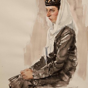 09 Li Xiaolin, “The Tajik Dancer”, watercolor, 54 x 48 cm