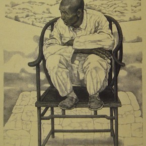 102 Li Xiaolin, “The Village Head”, drawing, 78 x 58 cm, 1990