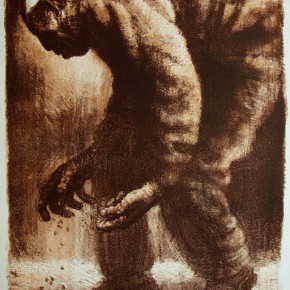 103 Li Xiaolin, “The Man Sowing Seeds”, lithograph, 50 x 70 cm, 1999