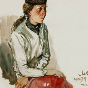 28 Li Xiaolin, “Ayishahan”, watercolor, 54 x 48 cm, 2011