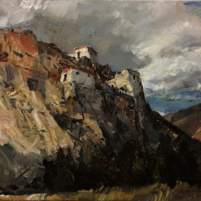 29 Li Xiaolin, “The Old Castle in Mount Zong”, oil painting, 50 x 61 cm, 2013