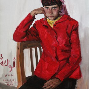 30 Li Xiaolin, “The Tajik Girl Gulixian”, oil painting, 80 x 60 cm, 2012