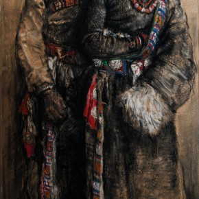 48  Li Xiaolin, “Yangjinlamu and Dejimeiduo”, pastel, 110 x 75 cm, 2012