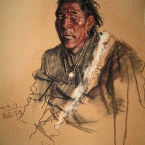 51 Li Xiaolin, “The Hunter”, pastel, 46 x 38 cm, 2006