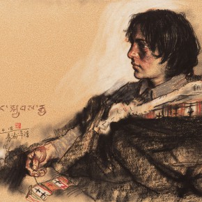 54 Li Xiaolin, “The Tibetan Young Man”, pastel, 46 x 38 cm, 2006