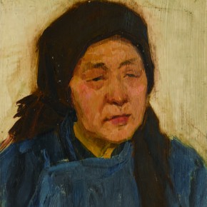 09 Wen Lipeng, The Granny with a Brown Headband, oil on cardboard, 26.2 x 24.4 cm, oil on cardboard, 1973