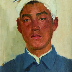 10 Wen Lipeng, The Young Man with a Sheep Belly Headband, oil on cardboard, 40 x 39.6 cm, 1973