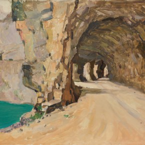 108 Wen Lipeng, Mountain Road No.2, oil on cardboard, 39.5 x 53.3 cm, 1976