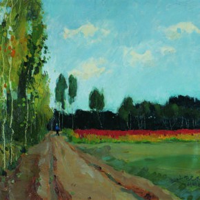 120 Wen Lipeng, The Autumn of Liu Hulan’s Hometown, oil on cardboard, 38 x 54 cm, 1976