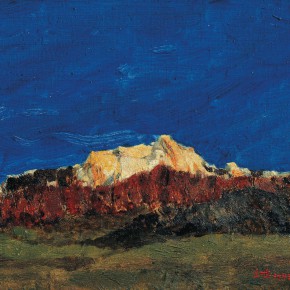 123 Wen Lipeng, The Gold Mountain, oil on cardboard, 27 x 35 cm, 1997