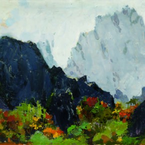 126 Wen Lipeng, The Autumn of Huangshan Mountain, oil on cardboard, 27.3 x 36 cm, 1973