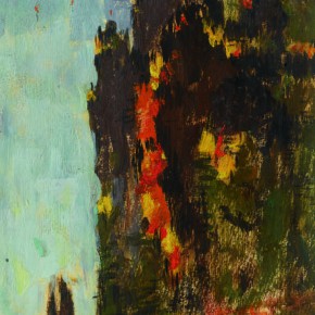 127 Wen Lipeng, Huangshan Mountain in the Autumn, oil on cardboard, 25.2 x 18.3 cm, 1962