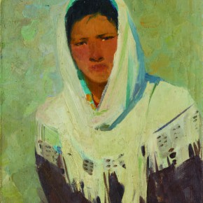 13 Wen Lipeng, The Girl with a White Scarf, oil on cardboard, 50 x 37.2 cm, 1975