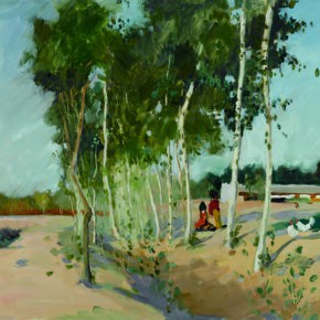 135 Wen Lipeng, The Edge of Village, oil on cardboard, 39.5 x 54.5 cm, 1976