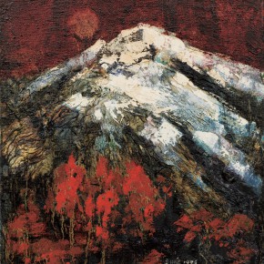 155 Wen Lipeng, The Late Autumn of Snow Mountains, oil on canvas, 27 x 25 cm, 1996