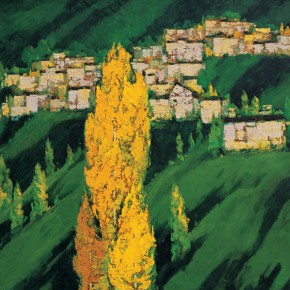 163 Wen Lipeng, Love of the Mountain Area, oil on canvas, 91 x 72 cm, oil on canvas, 1992