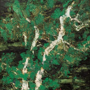 166 Wen Lipeng, In the Green Shadow, oil on canvas, 27 x 25.5 cm, 1996