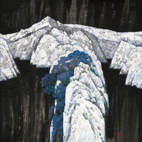 172 Wen Lipeng, Symphony of Blue, White and Black, 140 x 140 cm, 2007