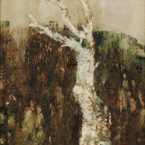 178 Wen Lipeng, A Lonely Birch, oil on canvas, 27 x 35 cm, 1997