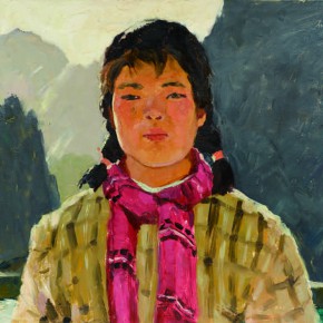 18 Wen Lipeng, Yuan Pingqin of Female Digging Stone Team, oil on cardboard, 38.5 x 52.5 cm, 1975