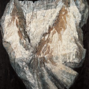 185 Wen Lipeng, White Stone Series Pathetique No.2, oil on fiber board, 100 x 80 cm, 1990