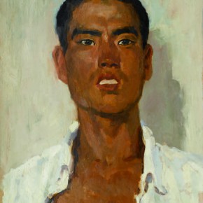 31 Wen Lipeng, A Rural Young Man, oil on cardboard, 43 x 33.3 cm, 1973