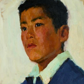33 Wen Lipeng, A Primary School Student of Mancheng County, oil on cardboard, 1973