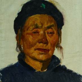 34 Wen Lipeng, The Granny of Mancheng County, oil on cardboard, 29.3 x 25.5 cm, 1973